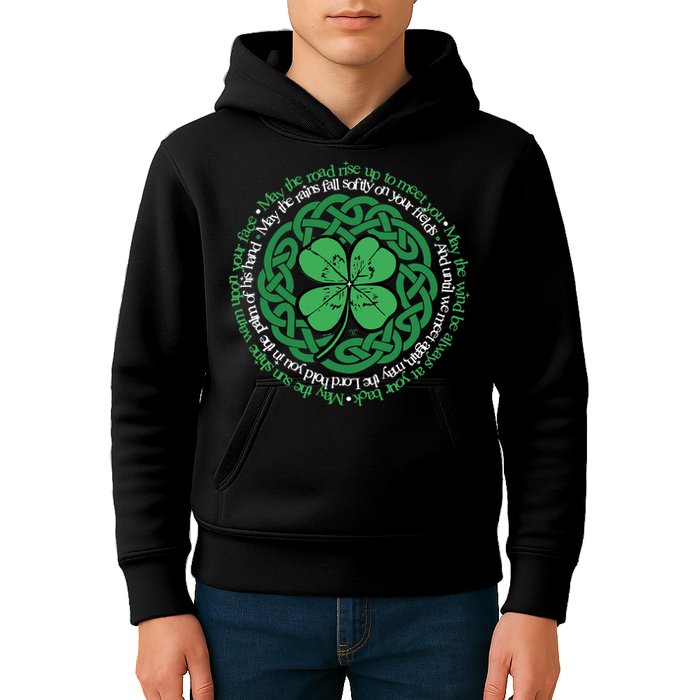 Irish Blessing, Celtic Knot & 4-Leaf Clover Luck Version B Kids Hoodie