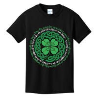 Irish Blessing, Celtic Knot & 4-Leaf Clover Luck Version B Kids T-Shirt