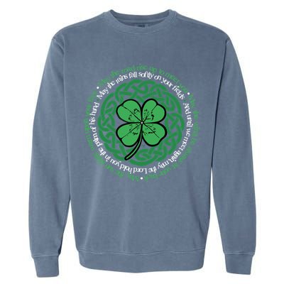 Irish Blessing, Celtic Knot & 4-Leaf Clover Luck Version B Garment-Dyed Sweatshirt