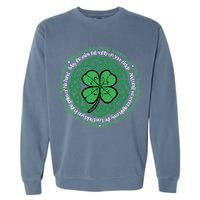 Irish Blessing, Celtic Knot & 4-Leaf Clover Luck Version B Garment-Dyed Sweatshirt