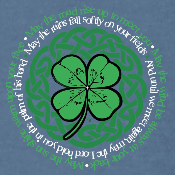 Irish Blessing, Celtic Knot & 4-Leaf Clover Luck Version B Garment-Dyed Sweatshirt