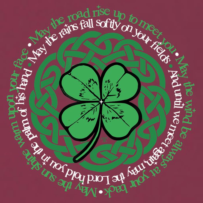 Irish Blessing, Celtic Knot & 4-Leaf Clover Luck Version B 16oz Travel Tumbler