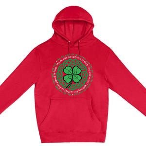 Irish Blessing, Celtic Knot & 4-Leaf Clover Luck Version B Premium Pullover Hoodie