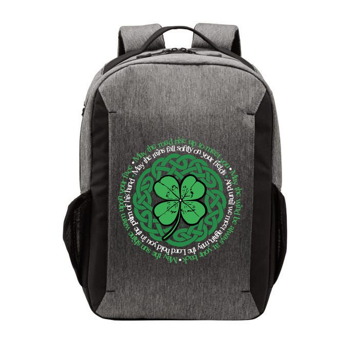 Irish Blessing, Celtic Knot & 4-Leaf Clover Luck Version B Vector Backpack
