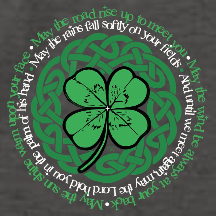 Irish Blessing, Celtic Knot & 4-Leaf Clover Luck Version B Vector Backpack