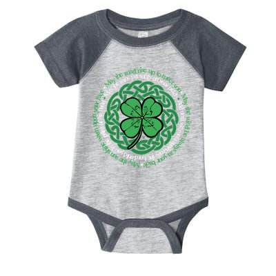 Irish Blessing, Celtic Knot & 4-Leaf Clover Luck Version B Infant Baby Jersey Bodysuit
