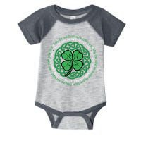 Irish Blessing, Celtic Knot & 4-Leaf Clover Luck Version B Infant Baby Jersey Bodysuit