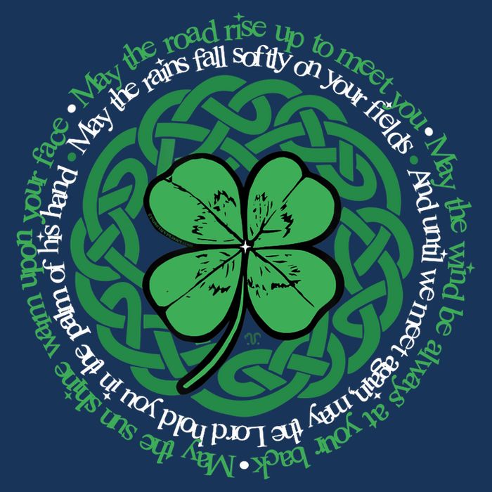 Irish Blessing, Celtic Knot & 4-Leaf Clover Luck Version B Infant Baby Jersey Bodysuit