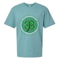 Irish Blessing, Celtic Knot & 4-Leaf Clover Luck Version B Sueded Cloud Jersey T-Shirt