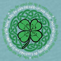 Irish Blessing, Celtic Knot & 4-Leaf Clover Luck Version B Sueded Cloud Jersey T-Shirt