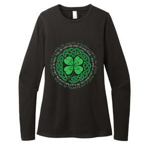 Irish Blessing, Celtic Knot & 4 Leaf Clover Luck Version Womens CVC Long Sleeve Shirt