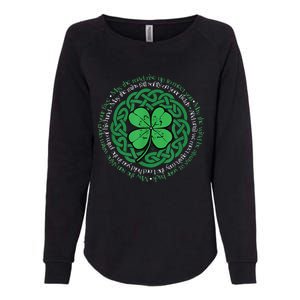 Irish Blessing, Celtic Knot & 4 Leaf Clover Luck Version Womens California Wash Sweatshirt