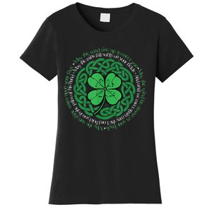 Irish Blessing, Celtic Knot & 4 Leaf Clover Luck Version Women's T-Shirt