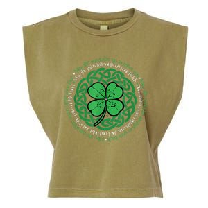 Irish Blessing, Celtic Knot & 4 Leaf Clover Luck Version Garment-Dyed Women's Muscle Tee