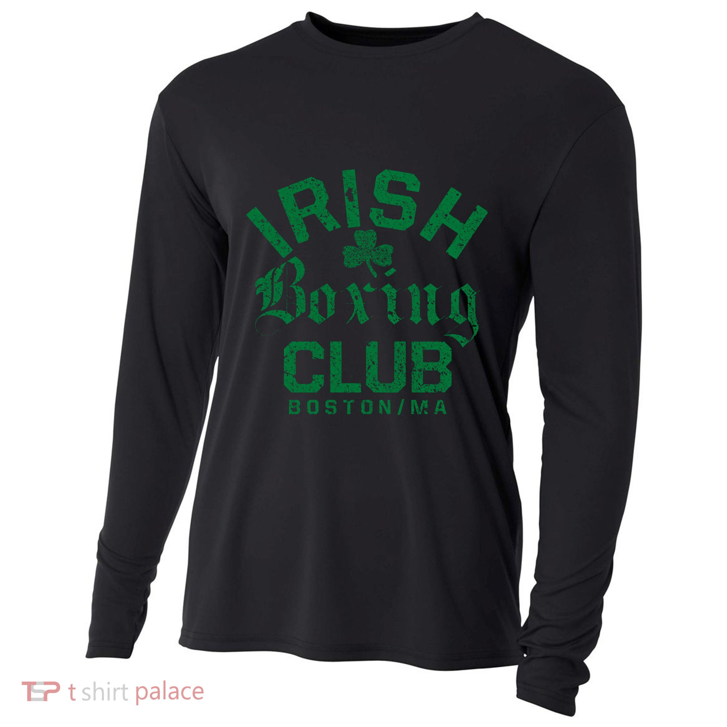 Irish Boxing Club Boston Massachusetts Funny Gift Cooling Performance Long Sleeve Crew