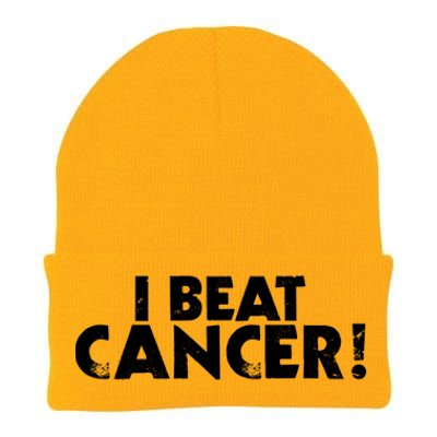 I Beat CancerCancer FreeCancer SurvivorFind A Cure Gift Knit Cap Winter Beanie