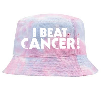 I Beat CancerCancer FreeCancer SurvivorFind A Cure Gift Tie-Dyed Bucket Hat