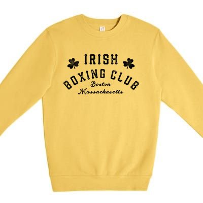 Irish Boxing Club Boston Massachusetts Meaningful Gift Shamrock Great Gift Premium Crewneck Sweatshirt