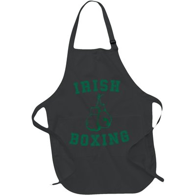 Irish Boxing Cool Gift Distressed Green Graphics Full-Length Apron With Pockets
