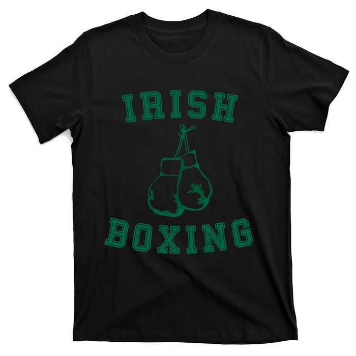 Irish Boxing Cool Gift Distressed Green Graphics T-Shirt