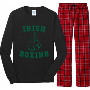 Irish Boxing Cool Gift Distressed Green Graphics Long Sleeve Pajama Set