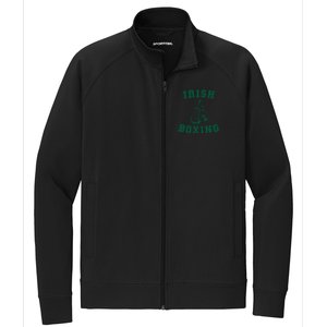 Irish Boxing Cool Gift Distressed Green Graphics Stretch Full-Zip Cadet Jacket