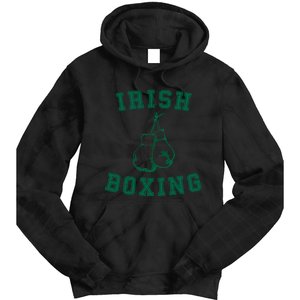 Irish Boxing Cool Gift Distressed Green Graphics Tie Dye Hoodie