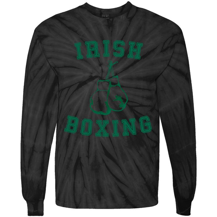 Irish Boxing Cool Gift Distressed Green Graphics Tie-Dye Long Sleeve Shirt