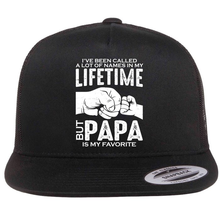 Ive Been Called A Lot Of Names In My Lifetime But Papa Is My Favorite Fathers Day Flatbill Hat