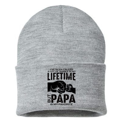 Ive Been Called A Lot Of Names In My Lifetime But Papa Is My Favorite Fathers Day Sustainable Knit Beanie