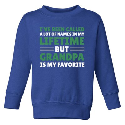 I've Be Called A Lot Of Names In My Lifetime But Grandpa Funny Gift Toddler Sweatshirt