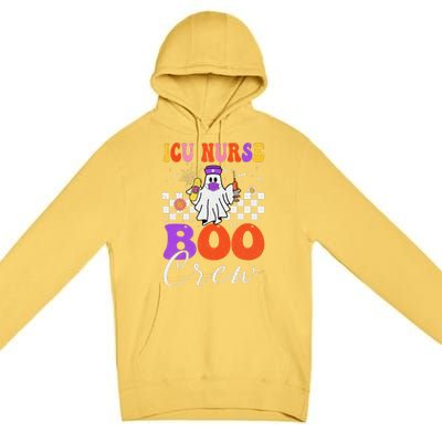 Icu Boo Crew Costume Funny Nurse Ghost Halloween Premium Pullover Hoodie