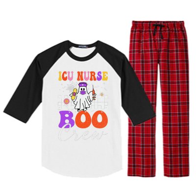 Icu Boo Crew Costume Funny Nurse Ghost Halloween Raglan Sleeve Pajama Set