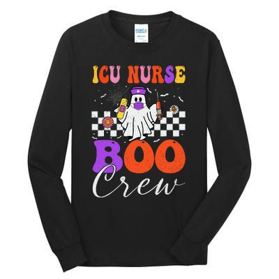 Icu Boo Crew Costume Funny Nurse Ghost Halloween Tall Long Sleeve T-Shirt