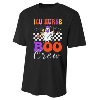 Icu Boo Crew Costume Funny Nurse Ghost Halloween Performance Sprint T-Shirt