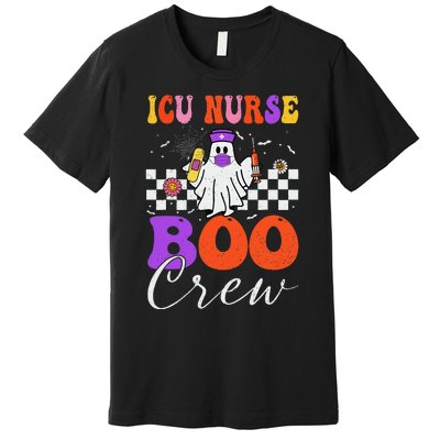 Icu Boo Crew Costume Funny Nurse Ghost Halloween Premium T-Shirt