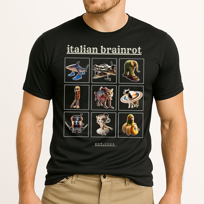 Italian Brainrot Characaters Meme Gen Z Funny Humor Performance Shirt