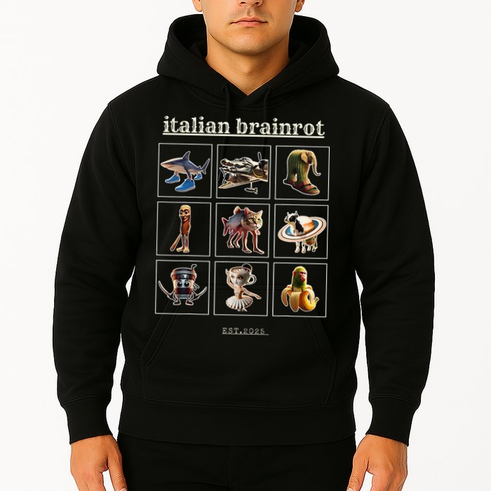 Italian Brainrot Characaters Meme Gen Z Funny Humor Hoodie