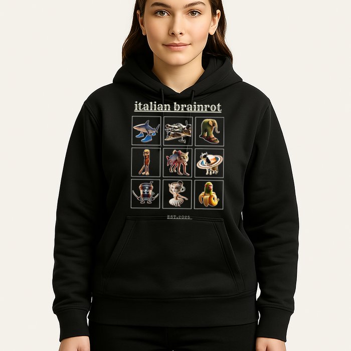 Italian Brainrot Characaters Meme Gen Z Funny Humor Hoodie