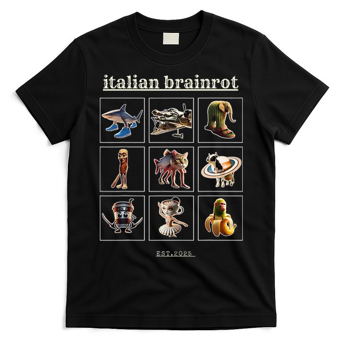 Italian Brainrot Characaters Meme Gen Z Funny Humor T-Shirt