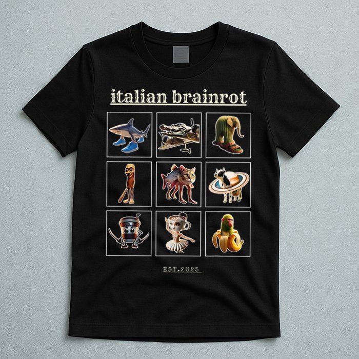 Italian Brainrot Characaters Meme Gen Z Funny Humor T-Shirt
