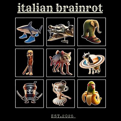 Italian Brainrot Characaters Meme Gen Z Funny Humor T-Shirt