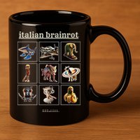 Italian Brainrot Characaters Meme Gen Z Funny Humor 11oz C Handle Ceramic Mug