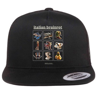 Italian Brainrot Characaters Meme Gen Z Funny Humor Flatbill Hat