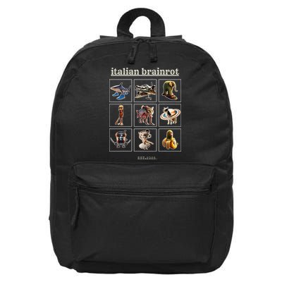 Italian Brainrot Characaters Meme Gen Z Funny Humor 16 in Basic Backpack