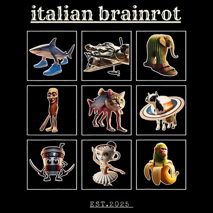Italian Brainrot Characaters Meme Gen Z Funny Humor 16 in Basic Backpack