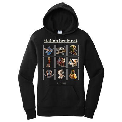 Italian Brainrot Characaters Meme Gen Z Funny Humor Women's Pullover Hoodie