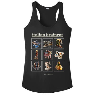 Italian Brainrot Characaters Meme Gen Z Funny Humor Ladies PosiCharge Competitor Racerback Tank