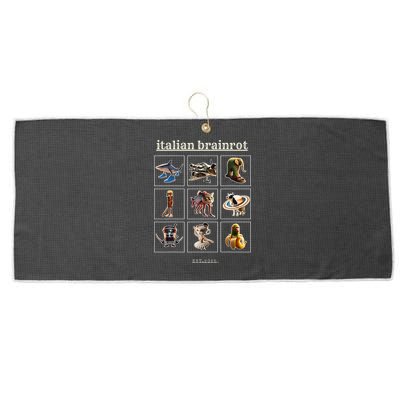 Italian Brainrot Characaters Meme Gen Z Funny Humor Large Microfiber Waffle Golf Towel