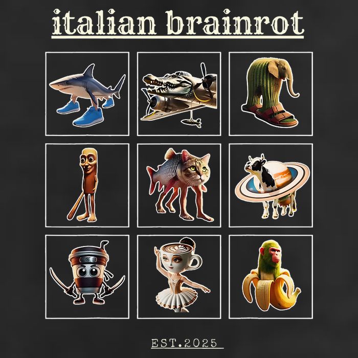 Italian Brainrot Characaters Meme Gen Z Funny Humor Large Microfiber Waffle Golf Towel